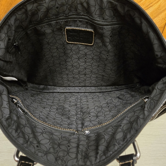 Fossil Black Pebbled Leather Laptop Bag With Cross Body Strap - Picture 4 of 7